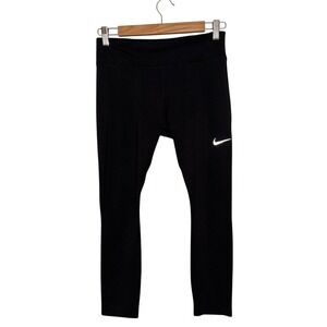 Nike Black Athletic Running Yoga Workout‎ Cropped Leggings Womens